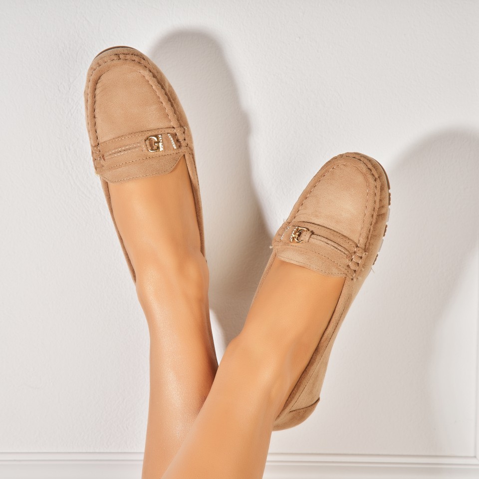 Poze Pantofi dama casual Kaki din Piele Ecologica Intoarsa Atley