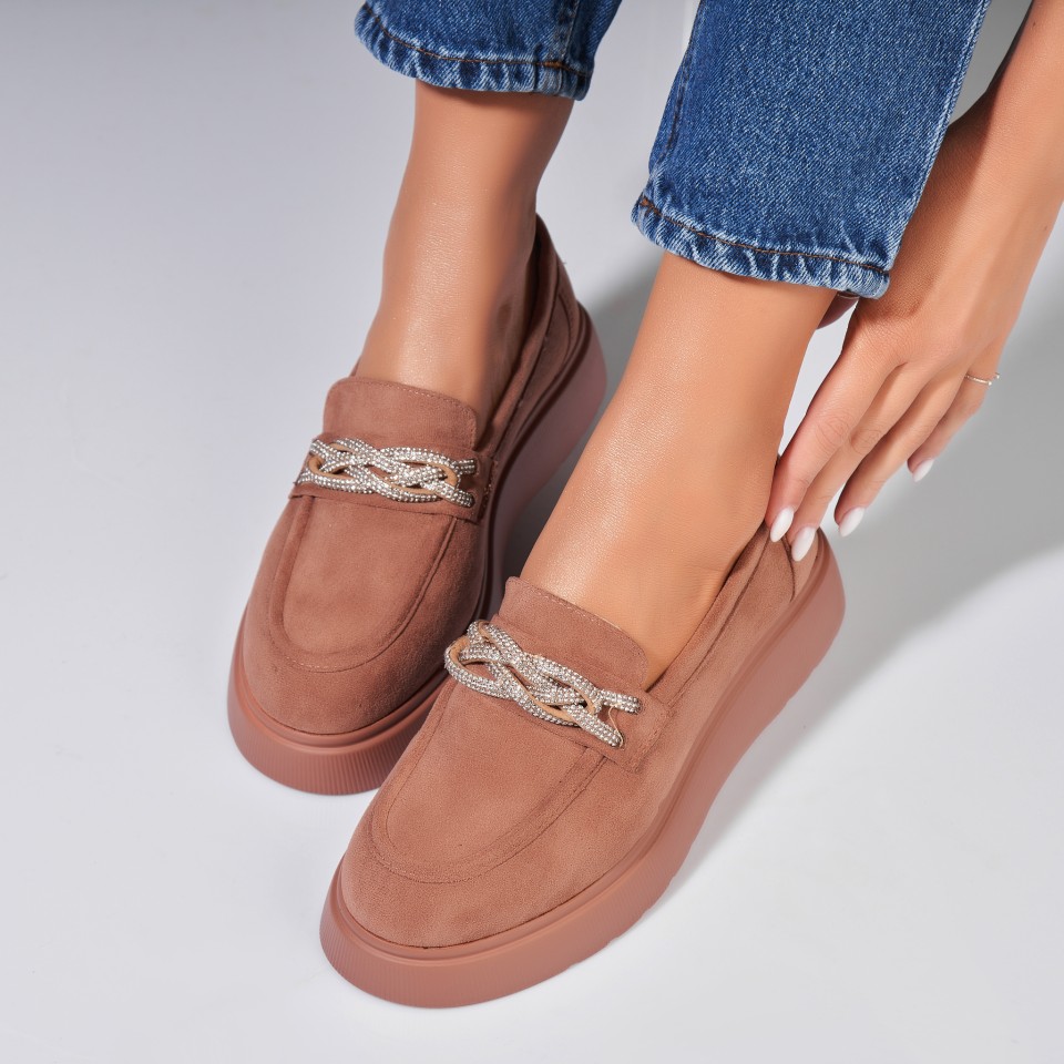 Poze Pantofi dama casual Kaki din Piele Ecologica Intoarsa Aylen