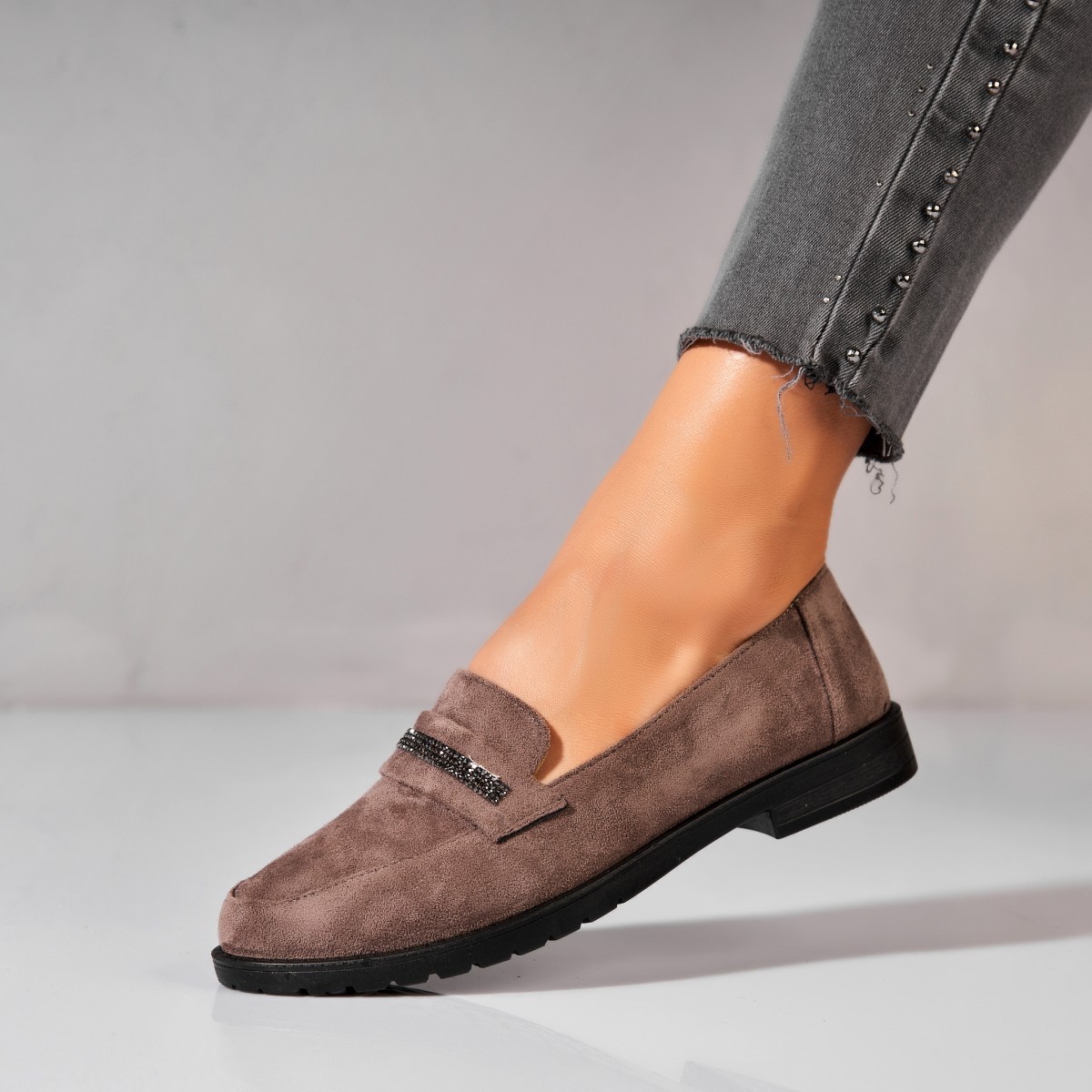 Poze Pantofi dama casual Kaki din Piele Ecologica Intoarsa Jessly