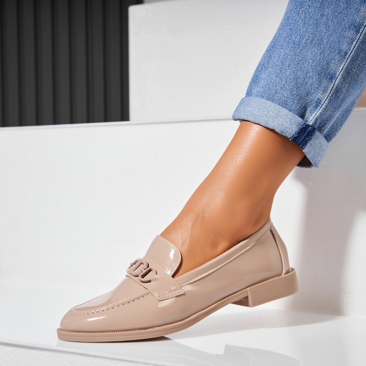 Poze Pantofi dama casual Kaki din Piele Ecologica Lacuita Davy