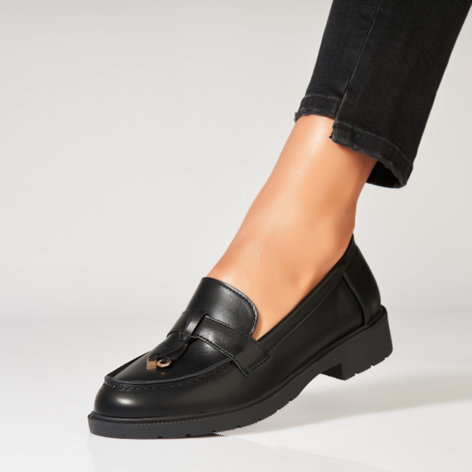Pantofi dama casual Negri din Piele Ecologica Avrielle2