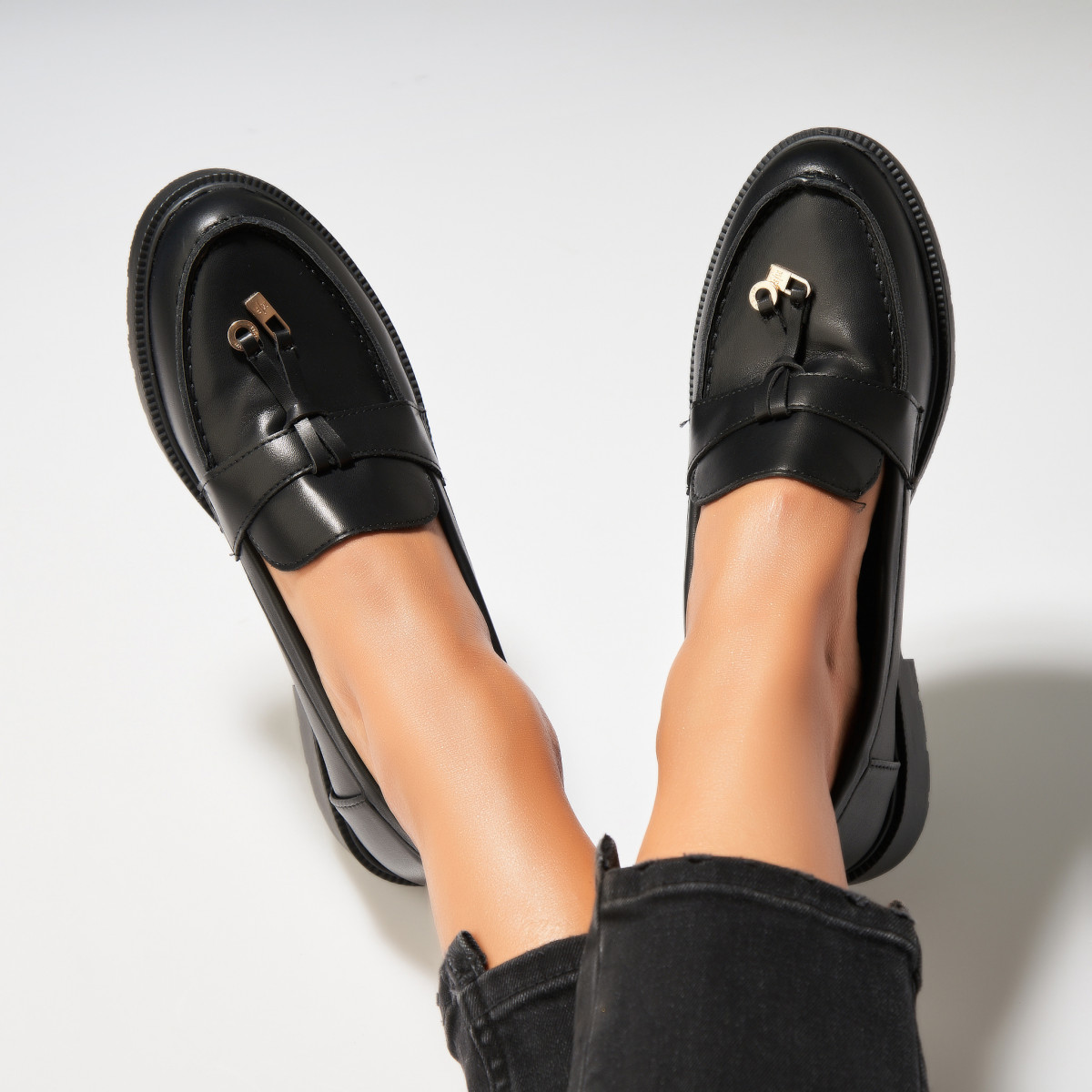 Poze Pantofi dama casual Negri din Piele Ecologica Avrielle2