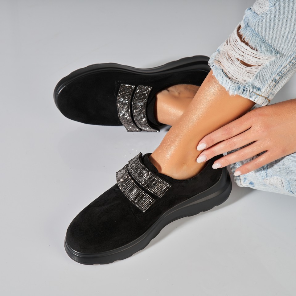 Poze Pantofi dama casual Negri din Piele Ecologica Intoarsa Alaia2