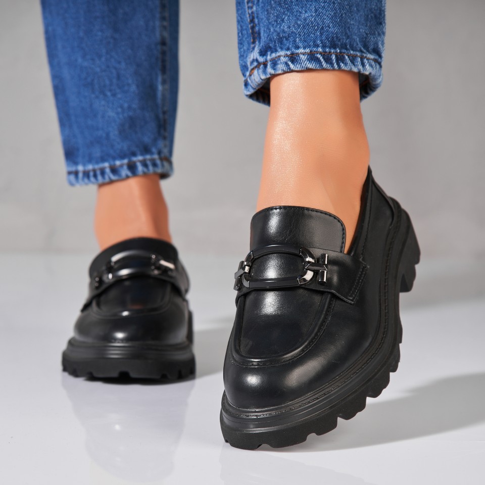 Poze Pantofi dama casual Negri din Piele Ecologica Isley