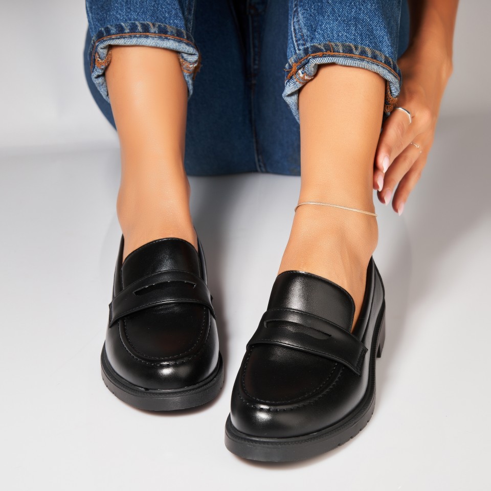 Poze Pantofi dama casual Negri din Piele Ecologica Nasiya