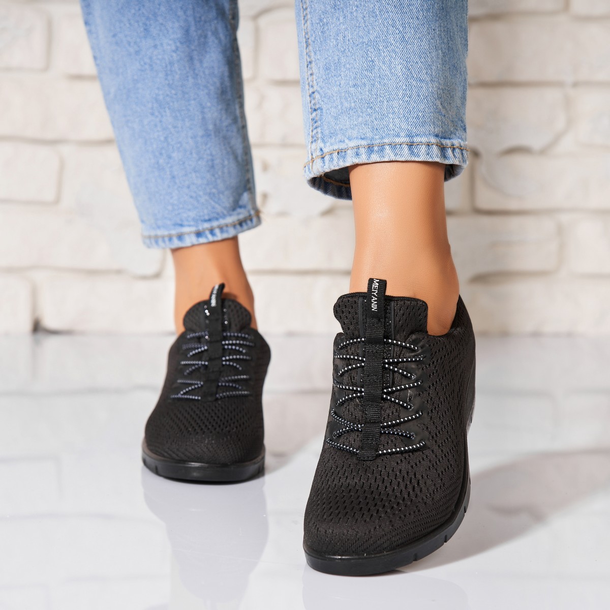 Poze Pantofi dama casual Negri din Textil Veya