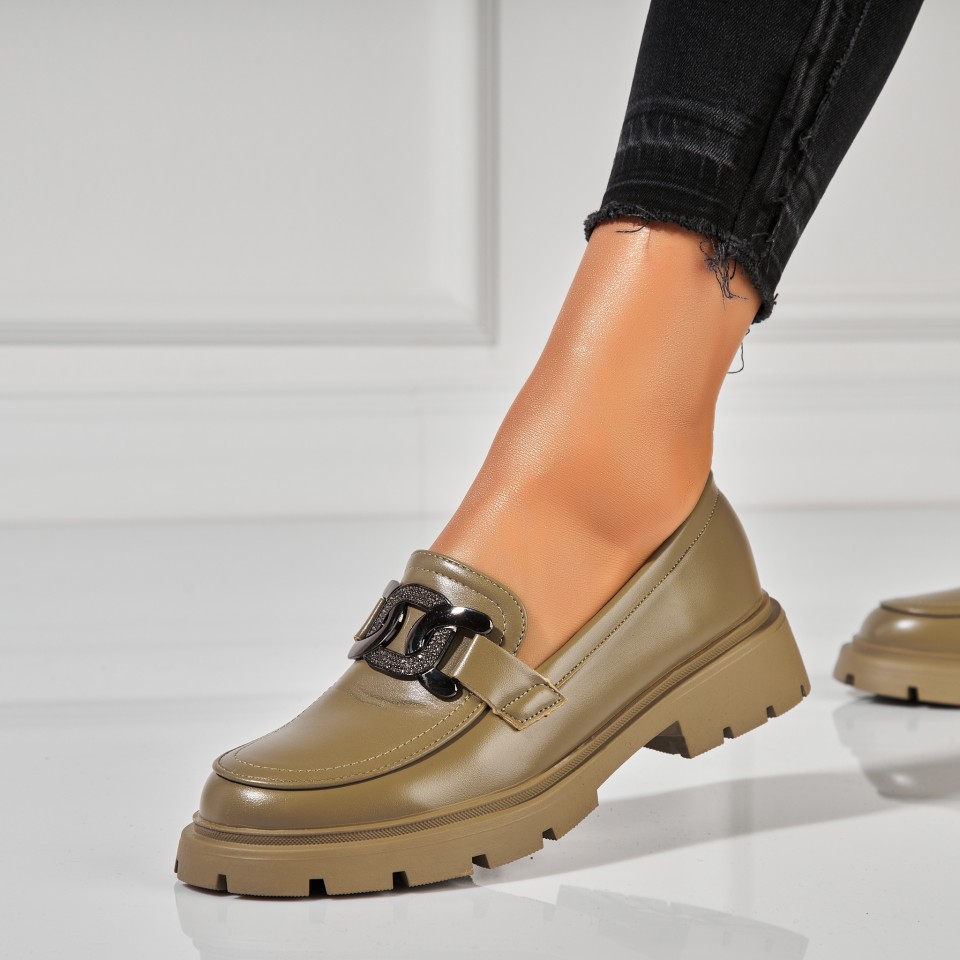 Poze Pantofi dama casual Verzi din Piele Ecologica Melany