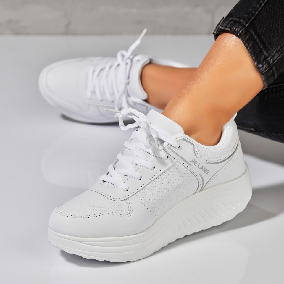 Poze Adidași damă Albi din Piele Ecologica Isidro