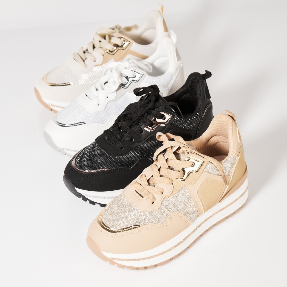 Poze Adidasi Dama Albi din Piele Ecologica Kamaya