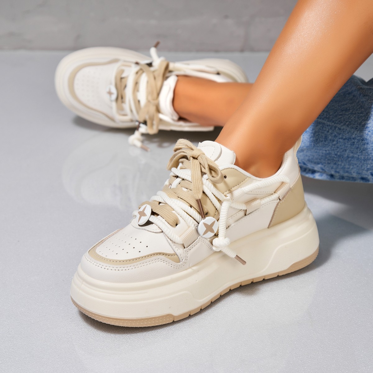 Poze Adidași damă Piele Ecologica Bej Deya