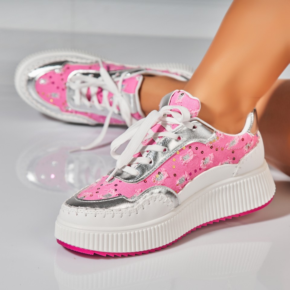 Poze Adidasi Dama Roz din Textil Azel