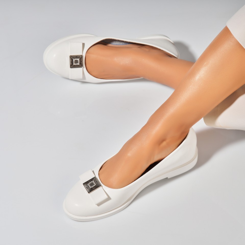 Poze Balerini dama Piele Ecologica Alb Lisha