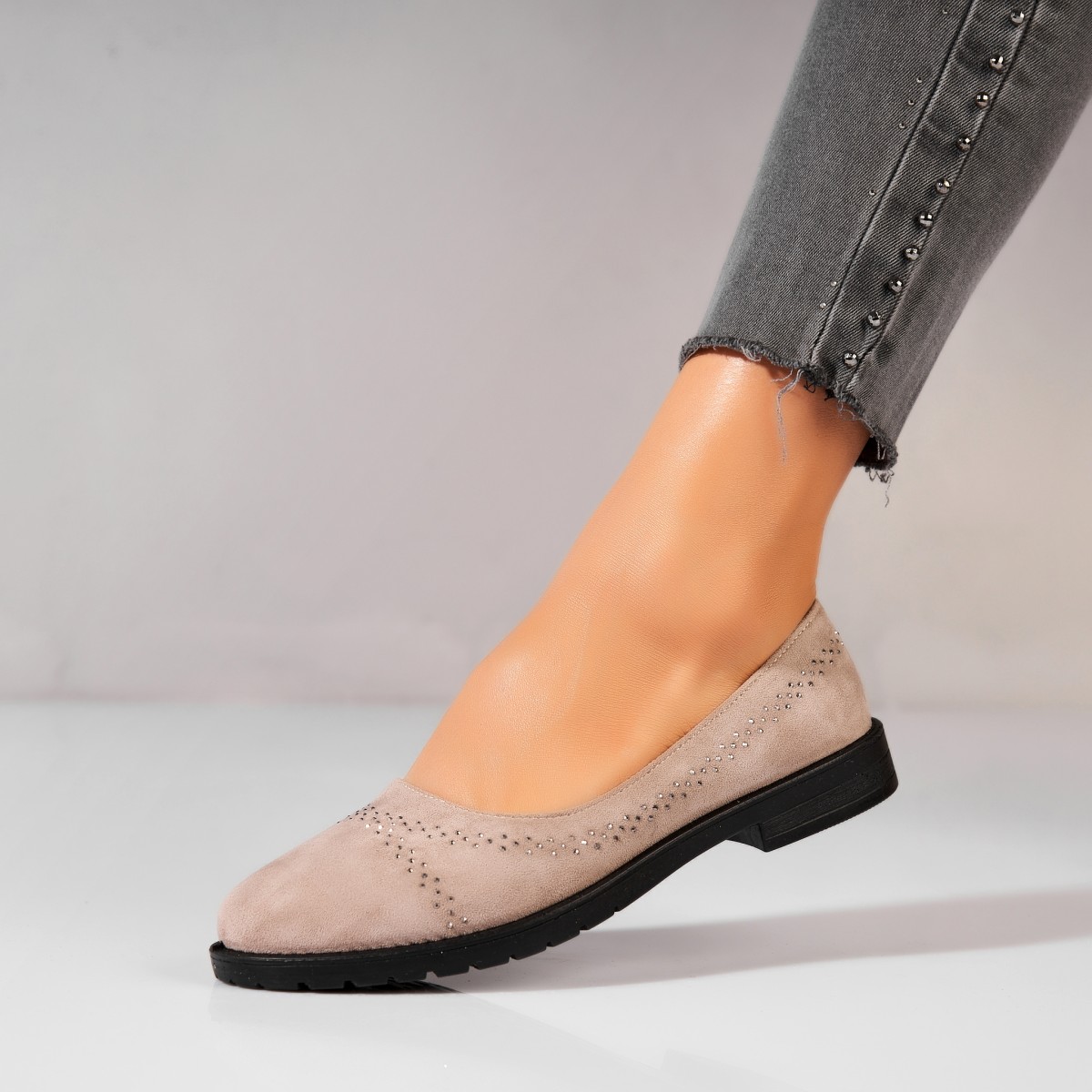 Poze Balerini dama Piele Ecologica Intoarsa Kaki Mayda