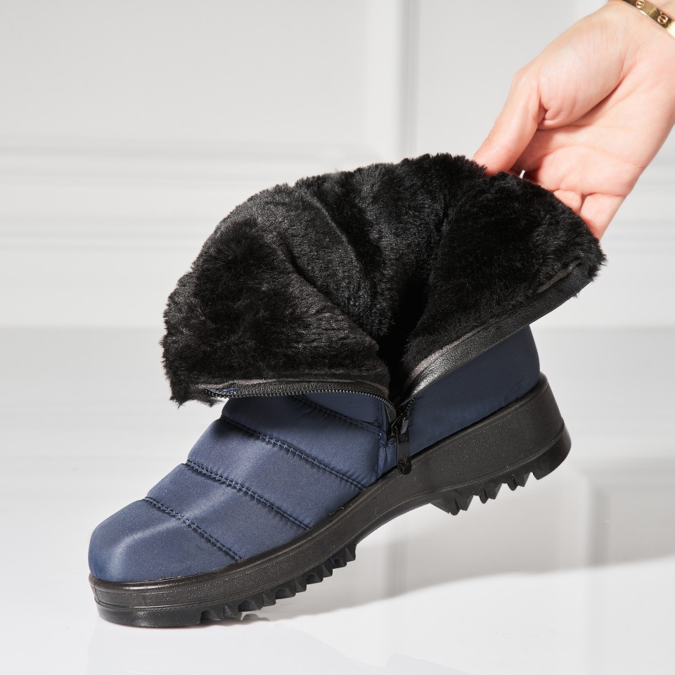 Poze Cizme Dama Imblanite Albastre din Fas Skylar