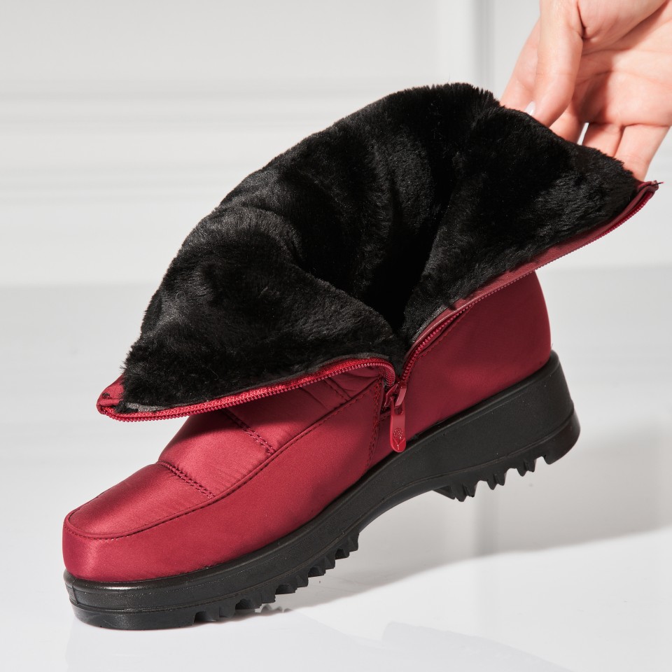 Poze Cizme Dama Imblanite Rosii din Fas Zadie