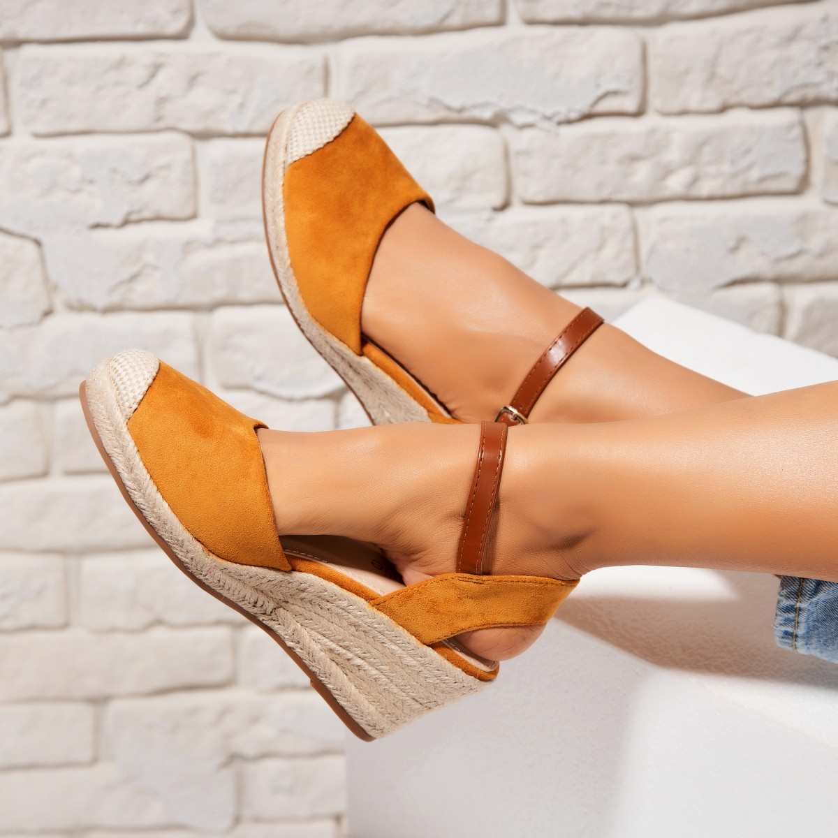 Poze Espadrile dama Camel din Piele Ecologica Intoarsa Skilah