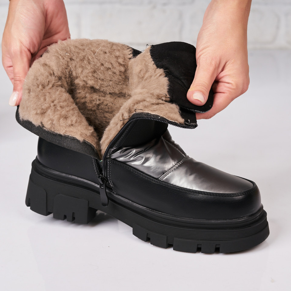 Poze Ghete Dama Imblanite Bronz din Piele Ecologica Cayda