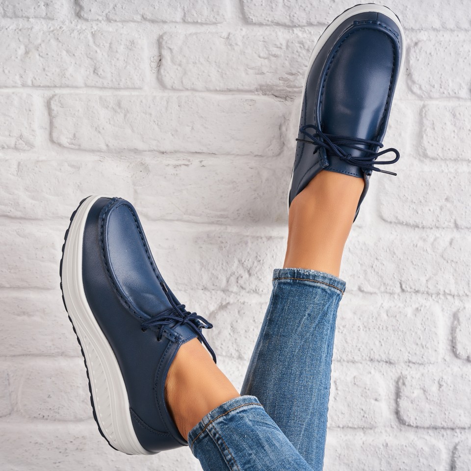 Poze Mocasini dama Piele Naturala Bleumarin Judea