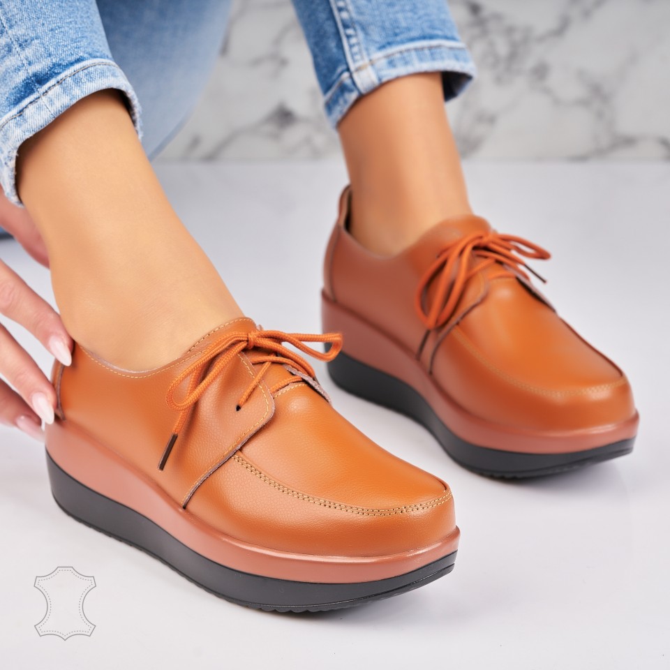 Poze Mocasini dama Piele Naturala Camel Vedi