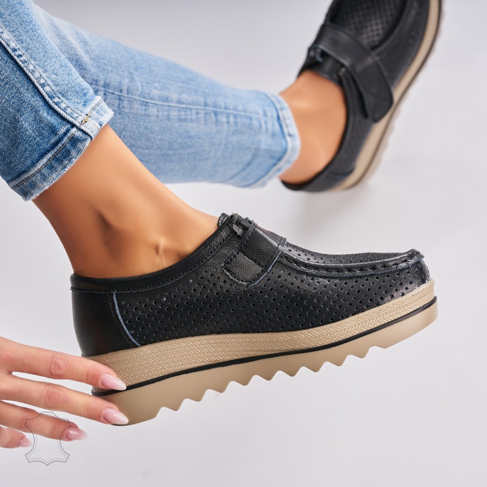 Poze Mocasini dama Piele Naturala Negri Kya