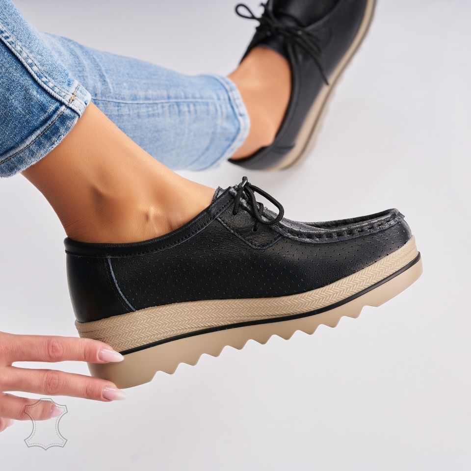 Poze Mocasini dama Piele Naturala Negri Maive