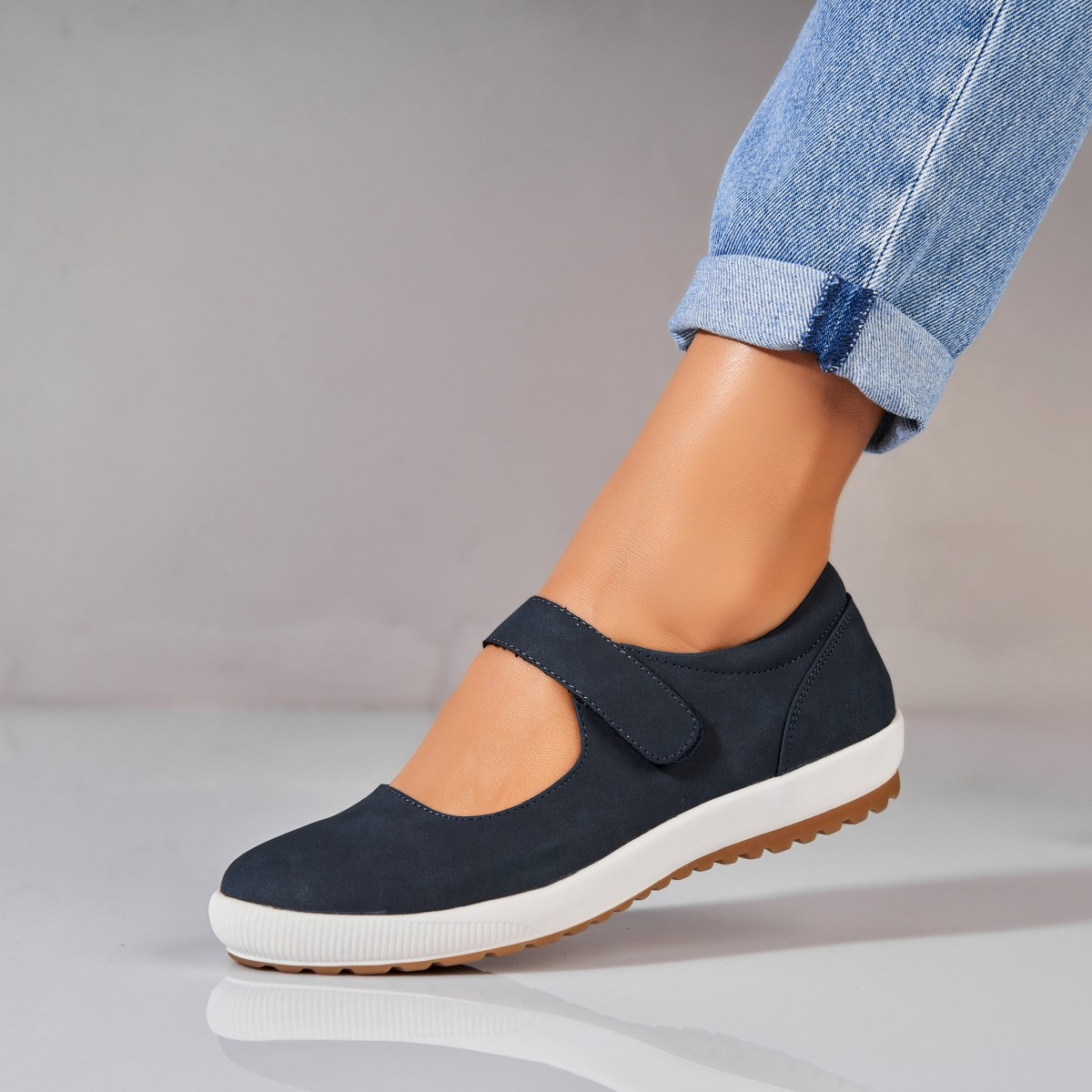 Poze Pantofi dama casual Albastri din Piele Ecologica Alenia