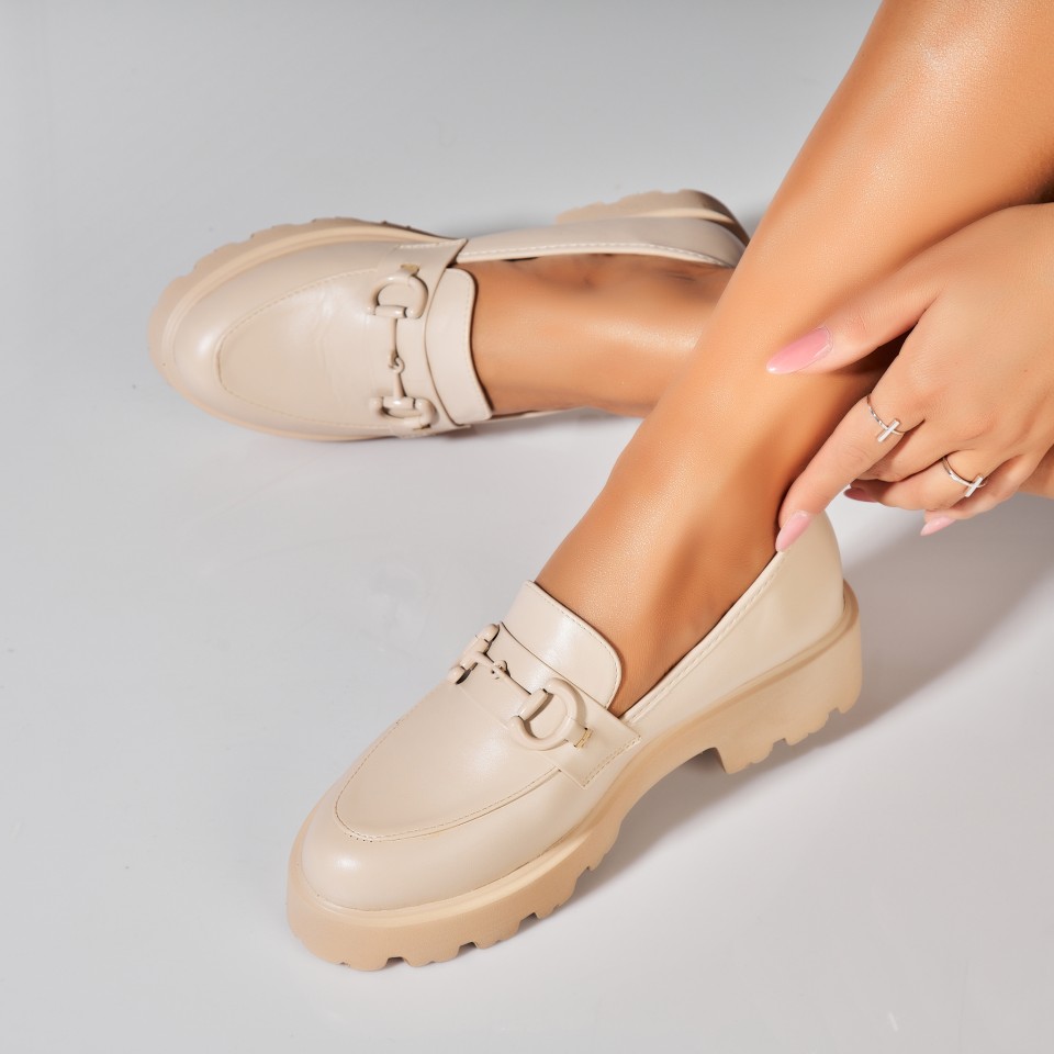 Poze Pantofi dama casual Bej din Piele Ecologica Amias