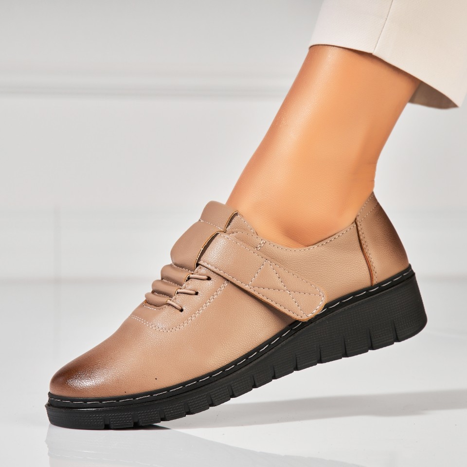 Poze Pantofi dama casual Bej din Piele Ecologica Azya