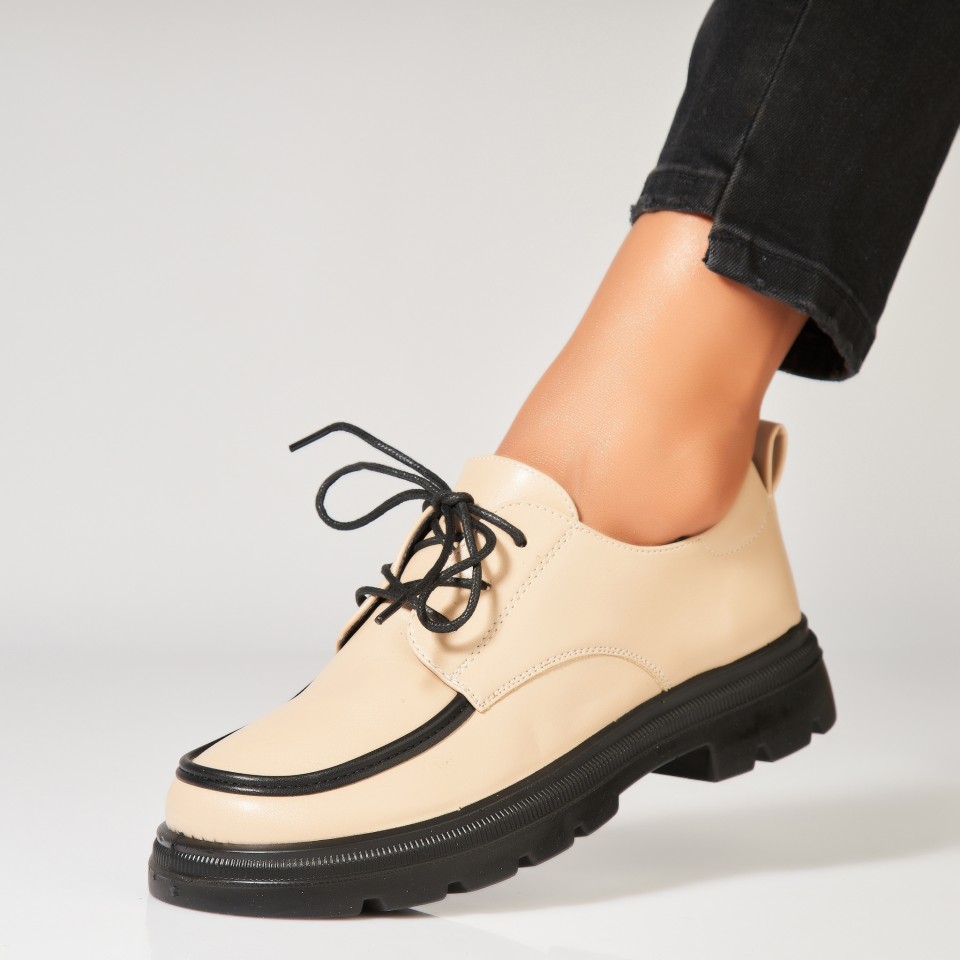 Poze Pantofi dama casual Bej din Piele Ecologica Hoora