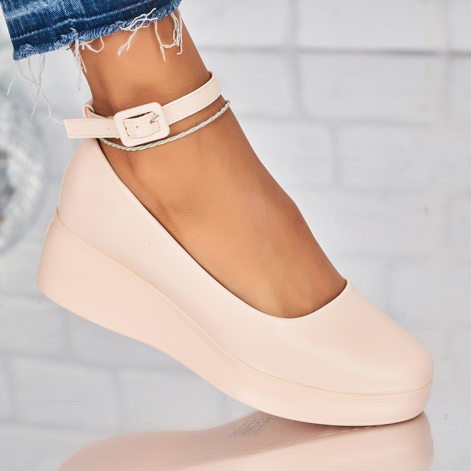 Poze Pantofi dama casual Bej din Piele Ecologica Tamara