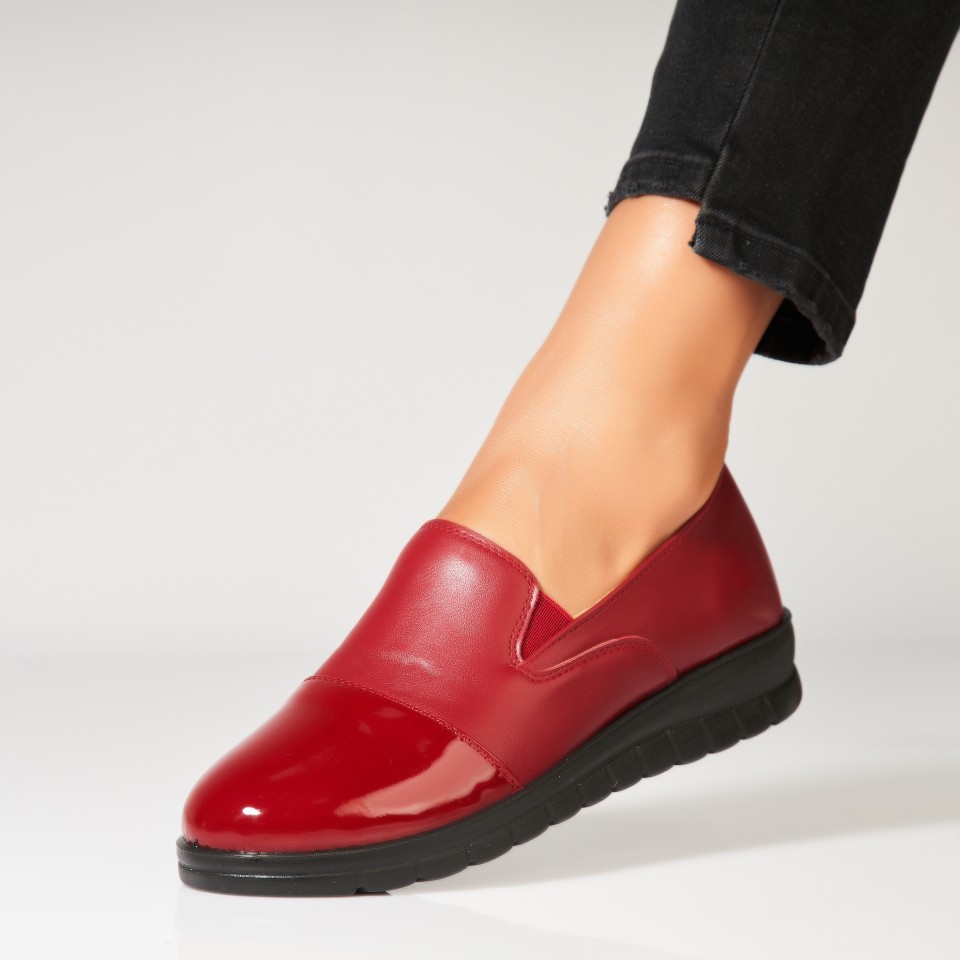 Poze Pantofi dama casual Bordo din Piele Ecologica Ikran