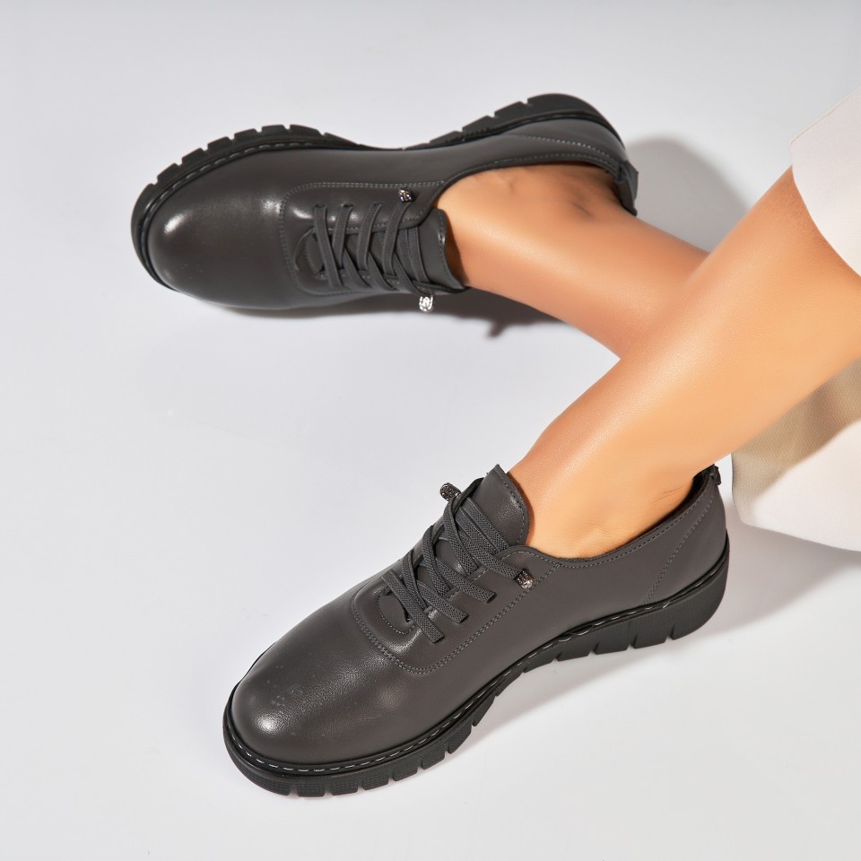 Poze Pantofi dama casual Gri din Piele Ecologica Peony