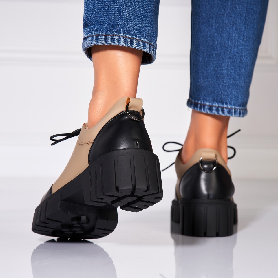 Poze Pantofi dama casual Kaki din Piele Ecologica Lavina