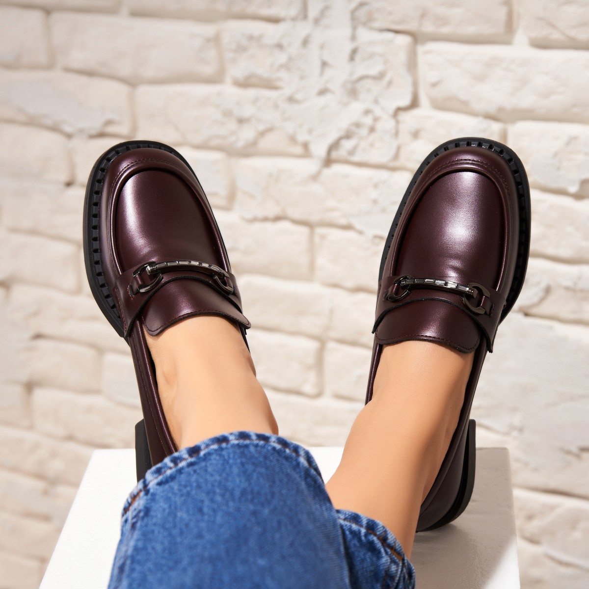 Poze Pantofi dama casual Maro din Piele Ecologica Amika