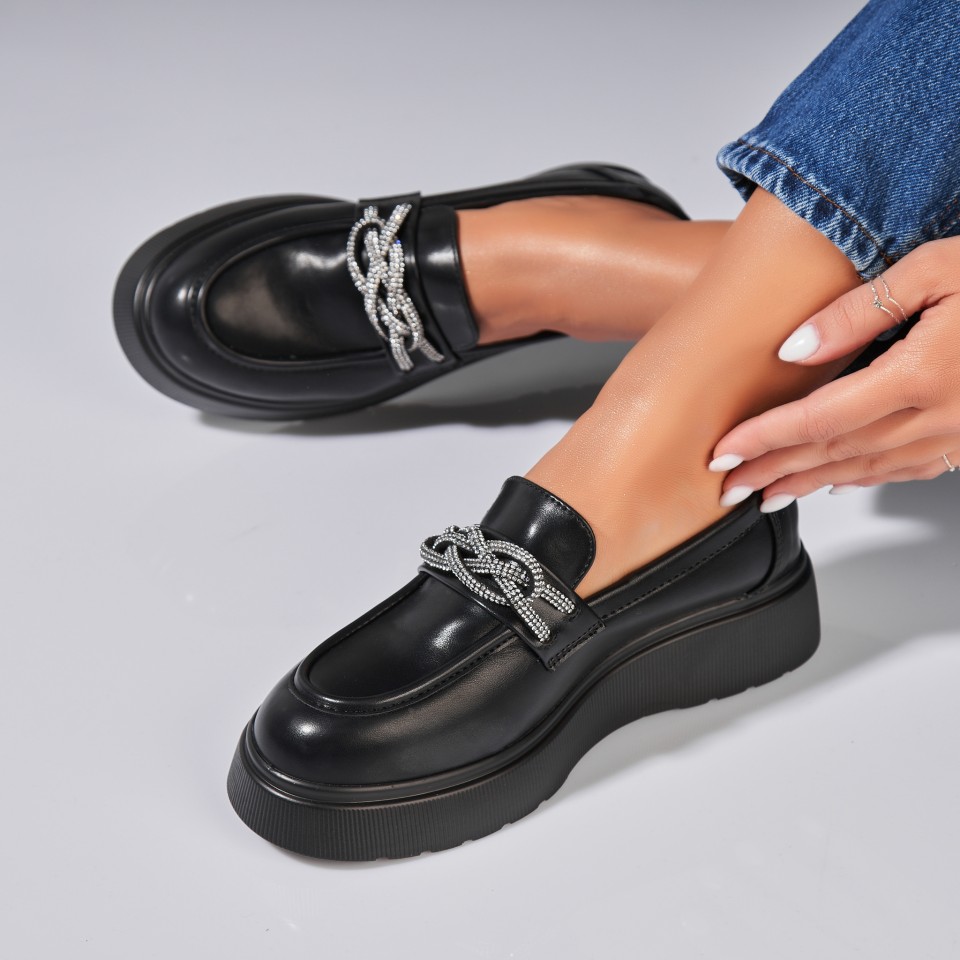 Poze Pantofi dama casual Negri din Piele Ecologica Aylen