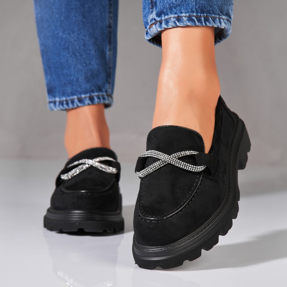 Poze Pantofi dama casual Negri din Piele Ecologica Intoarsa Asiyah2