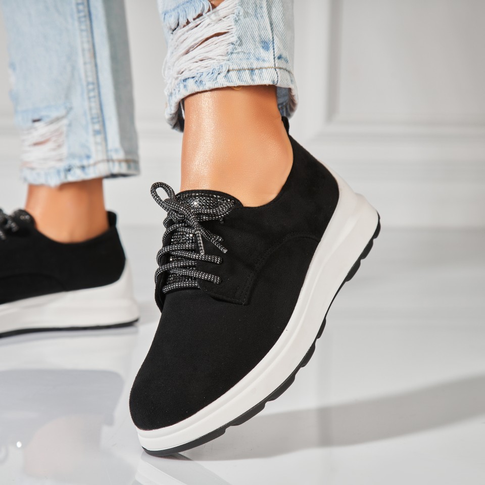 Poze Pantofi dama casual Negri din Piele Ecologica Intoarsa Elisa2