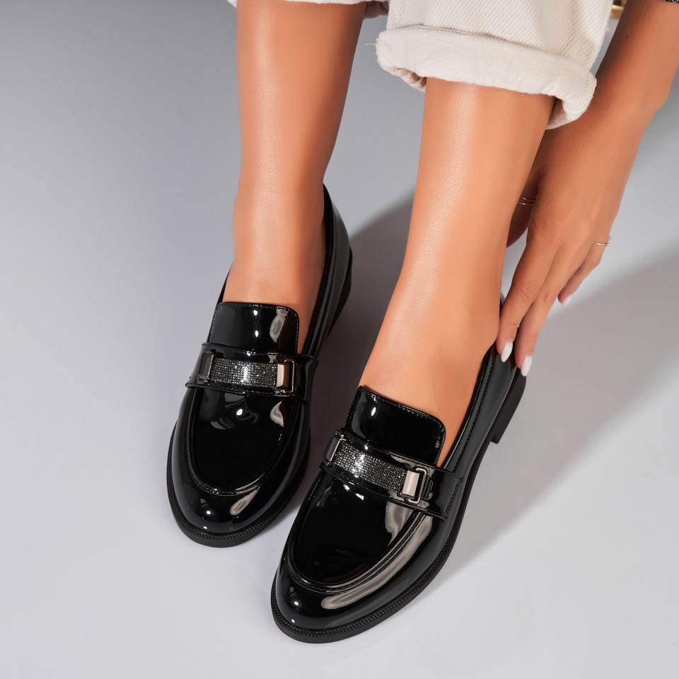Poze Pantofi dama casual Negri din Piele Ecologica Lacuita Mireya