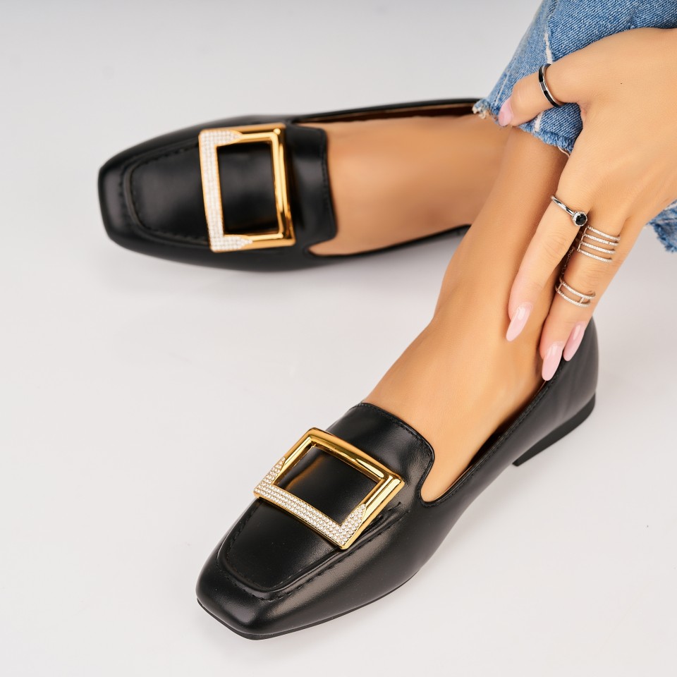 Poze Pantofi dama casual Negri din Piele Ecologica Lela