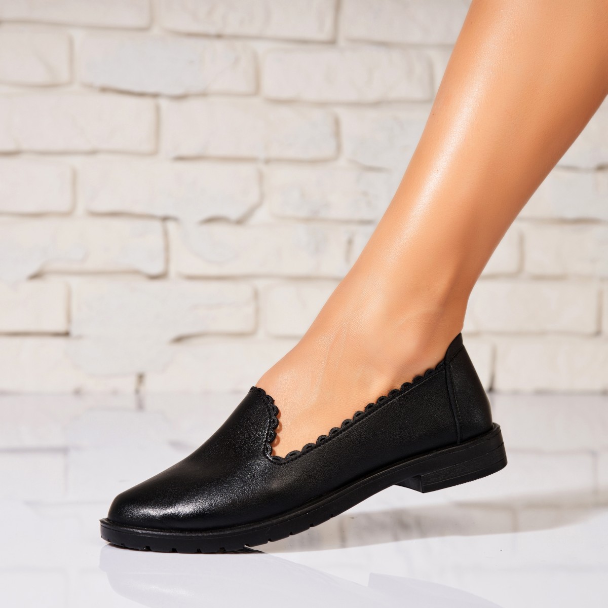 Poze Pantofi dama casual Negri din Piele Ecologica Naria