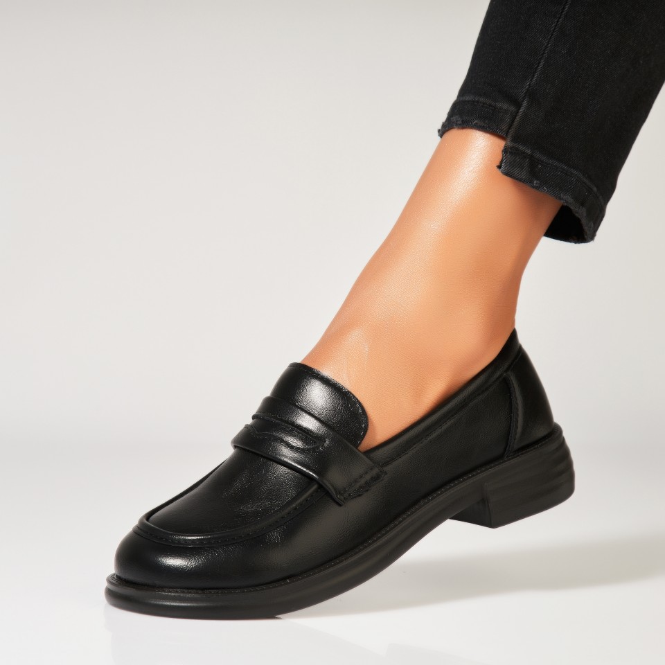Poze Pantofi dama casual Negri din Piele Ecologica Nitara