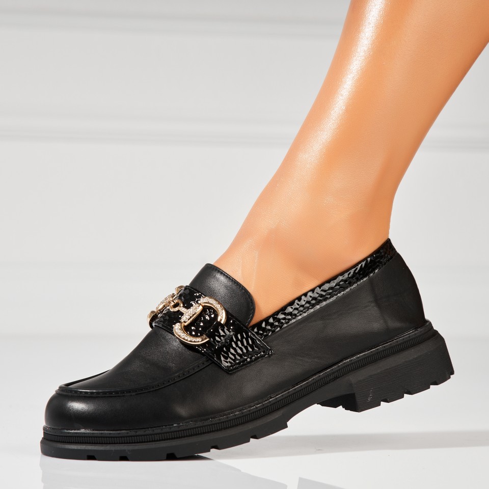 Poze Pantofi dama casual Negri din Piele Ecologica Rylon