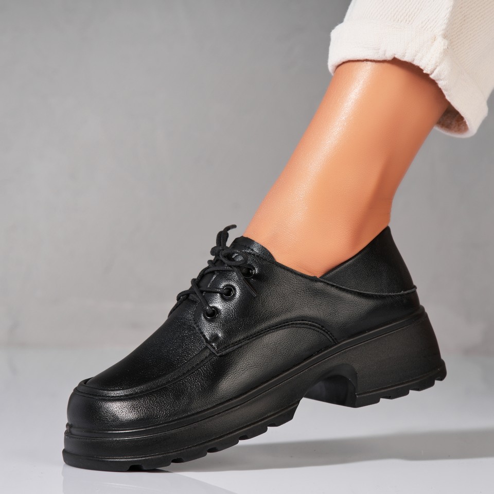 Poze Pantofi dama casual Negri din Piele Ecologica Siya