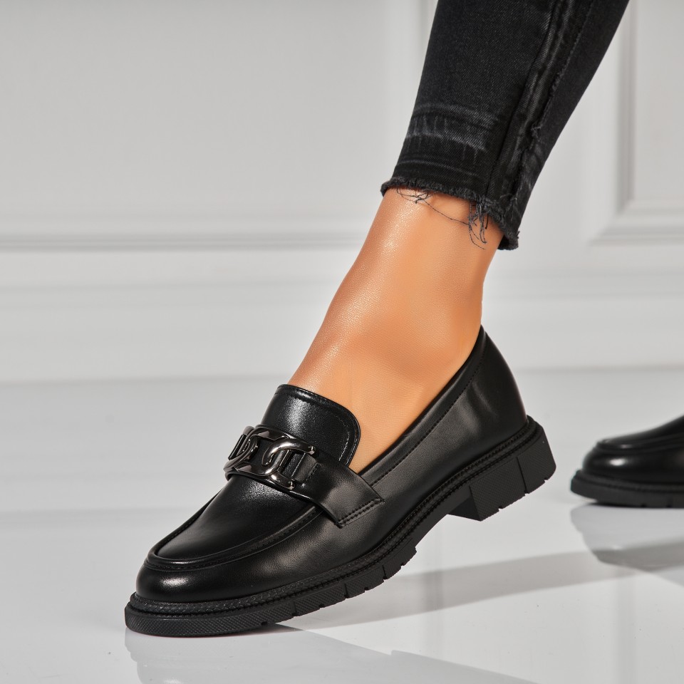 Poze Pantofi dama casual Negri din Piele Ecologica Zelda