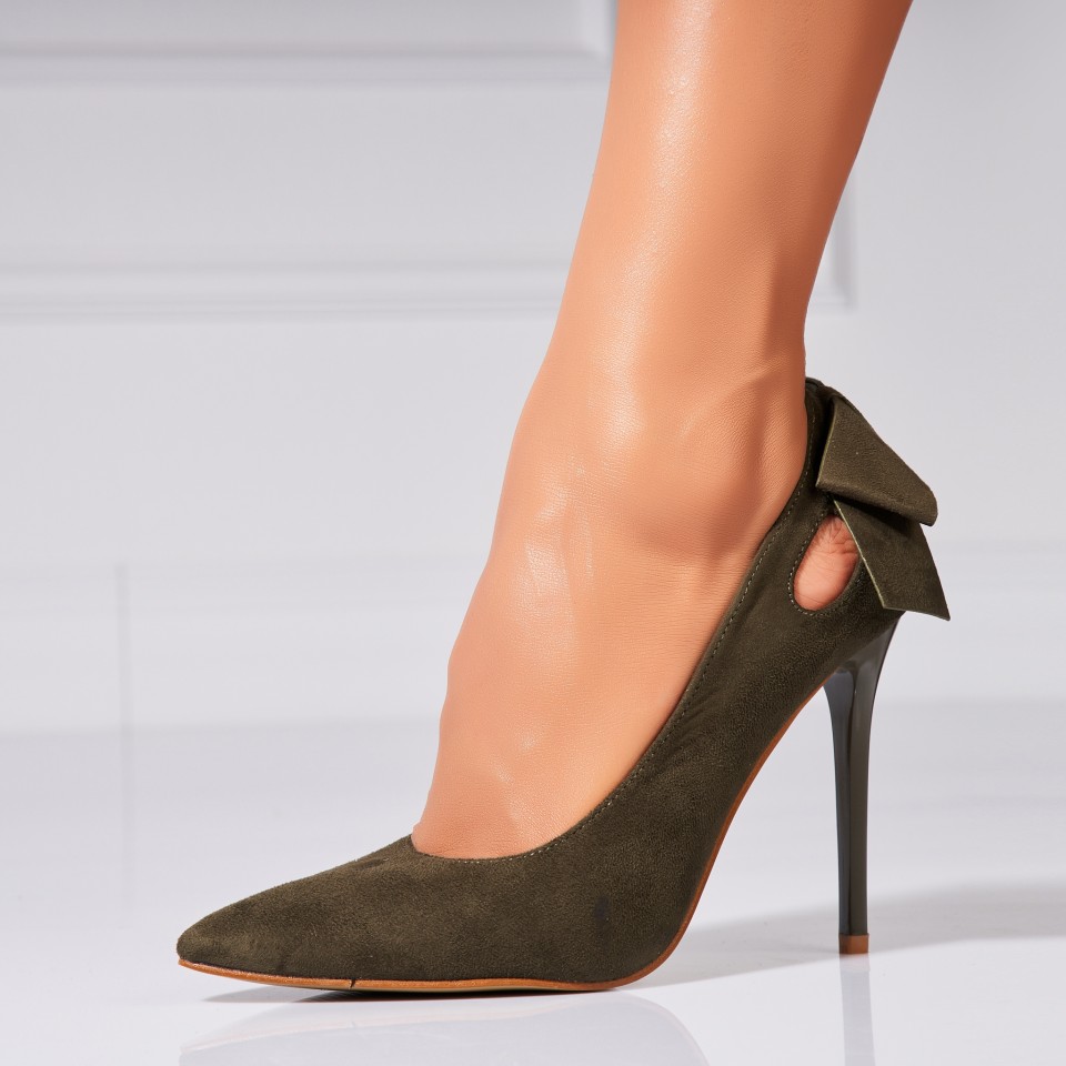 Poze Pantofi dama stiletto Verzi din Piele Ecologica Intoarsa Adaly