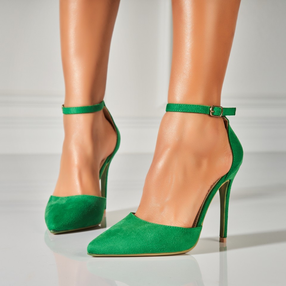 Poze Pantofi dama stiletto Verzi din Piele Ecologica Intoarsa Krish2
