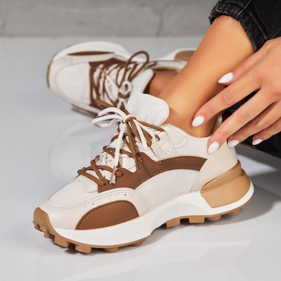 Poze Adidași damă Bej din Piele Ecologica Arale