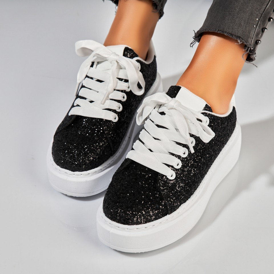 Poze Adidași damă Negri din Glitter Pierra