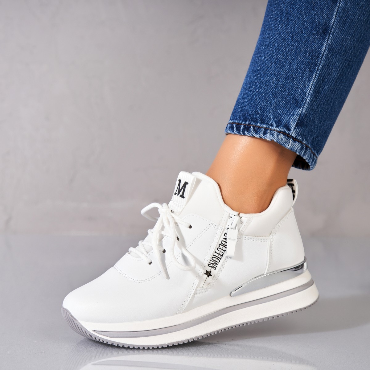 Poze Adidași damă Piele Ecologica Alb Rayne