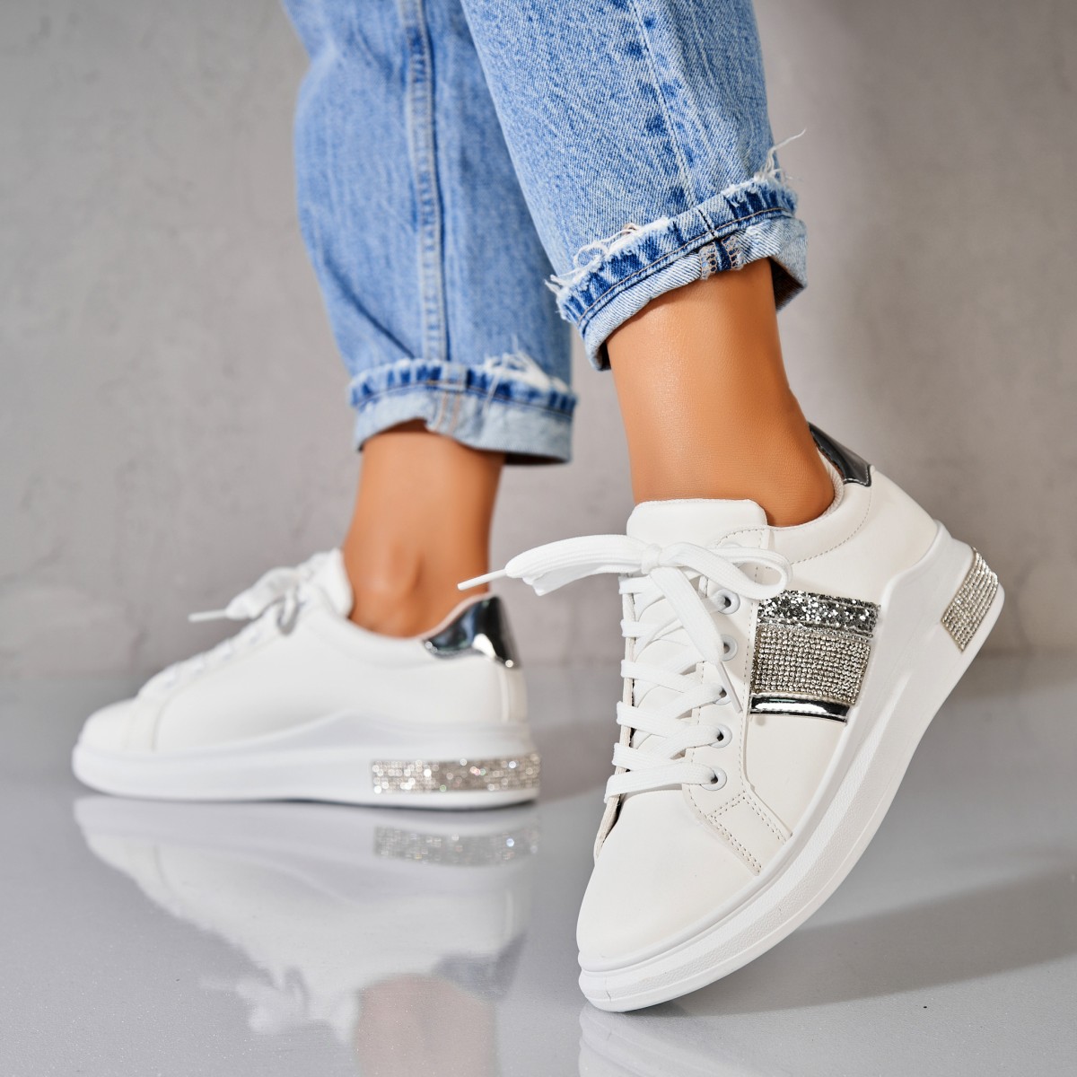 Poze Adidași damă Piele Ecologica Argintiu Aleha